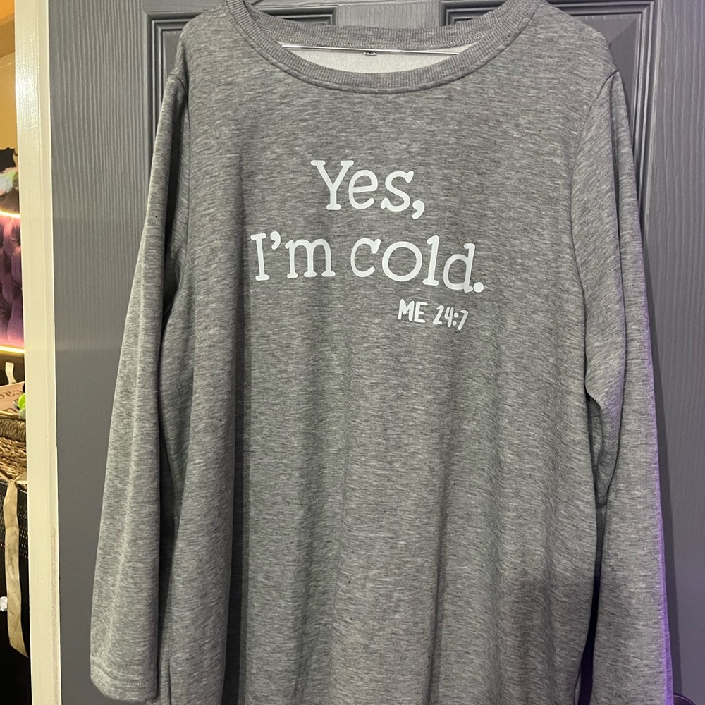 Gray Sweatshirt with White Text - Picture 5 of 6